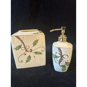 Lenox Dimension Collection Holiday Nouveau SOAP/LOTION Dispenser Pump Gold Rim